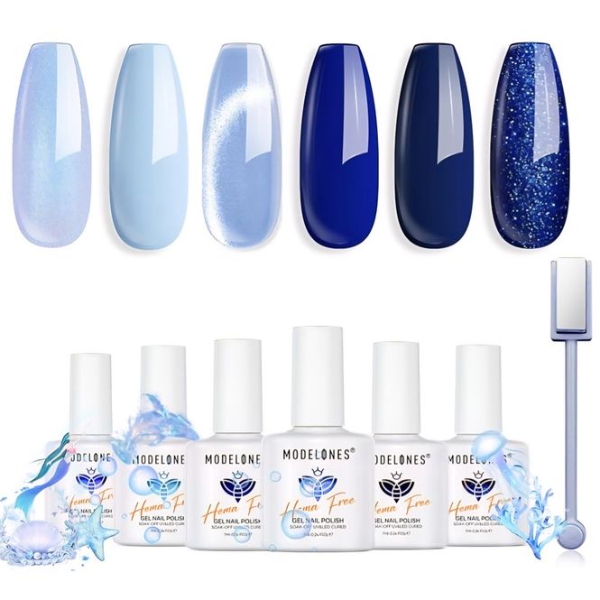 Hovedbilde Blåe gelakk - 6 stk 